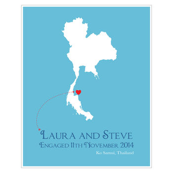 Engaged In Thailand Personalised Print, 3 of 12