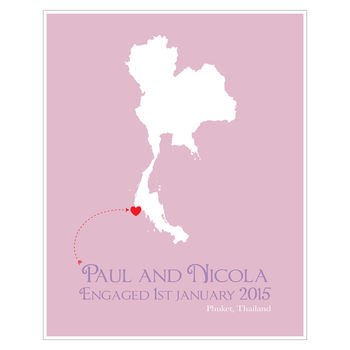 Engaged In Thailand Personalised Print, 4 of 12