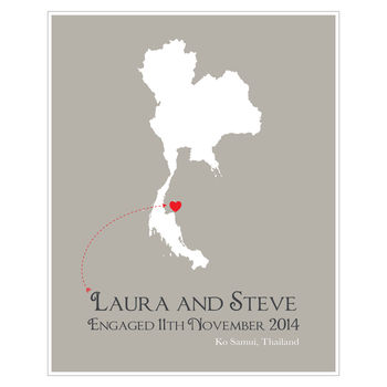 Engaged In Thailand Personalised Print, 5 of 12