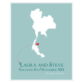 Engaged In Thailand Personalised Print, 8 of 12