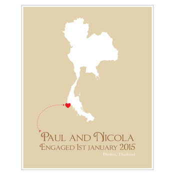 Engaged In Thailand Personalised Print, 9 of 12