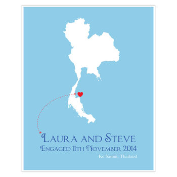 Engaged In Thailand Personalised Print, 11 of 12