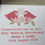 Personalised Love Bird Ruby Wedding Anniversary Card, thumbnail 2 of 3