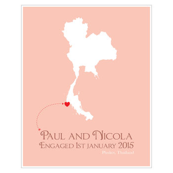 Engaged In Thailand Personalised Print, 12 of 12