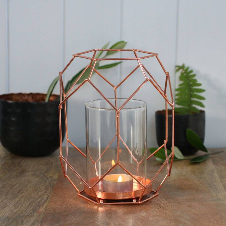 geometric copper tealight holder by magpie living | notonthehighstreet.com