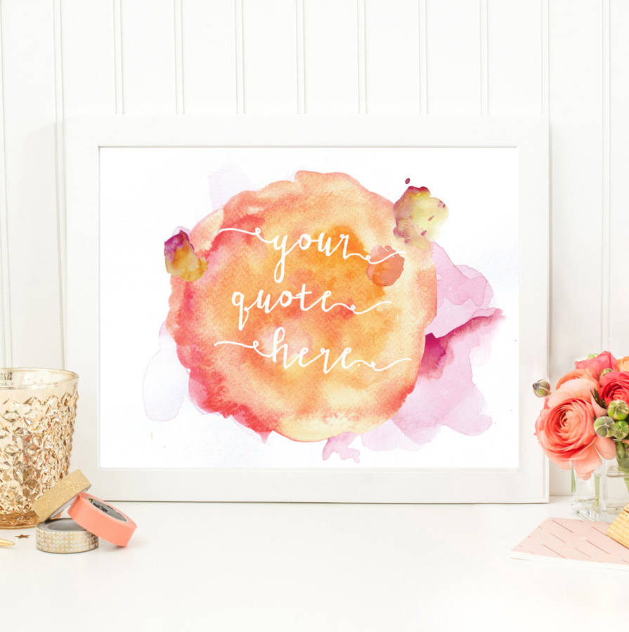 Personalised Quote Watercolour Print By More Than Words ...