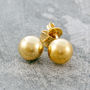 Ball Gold Plated Silver Stud Earrings, thumbnail 5 of 7