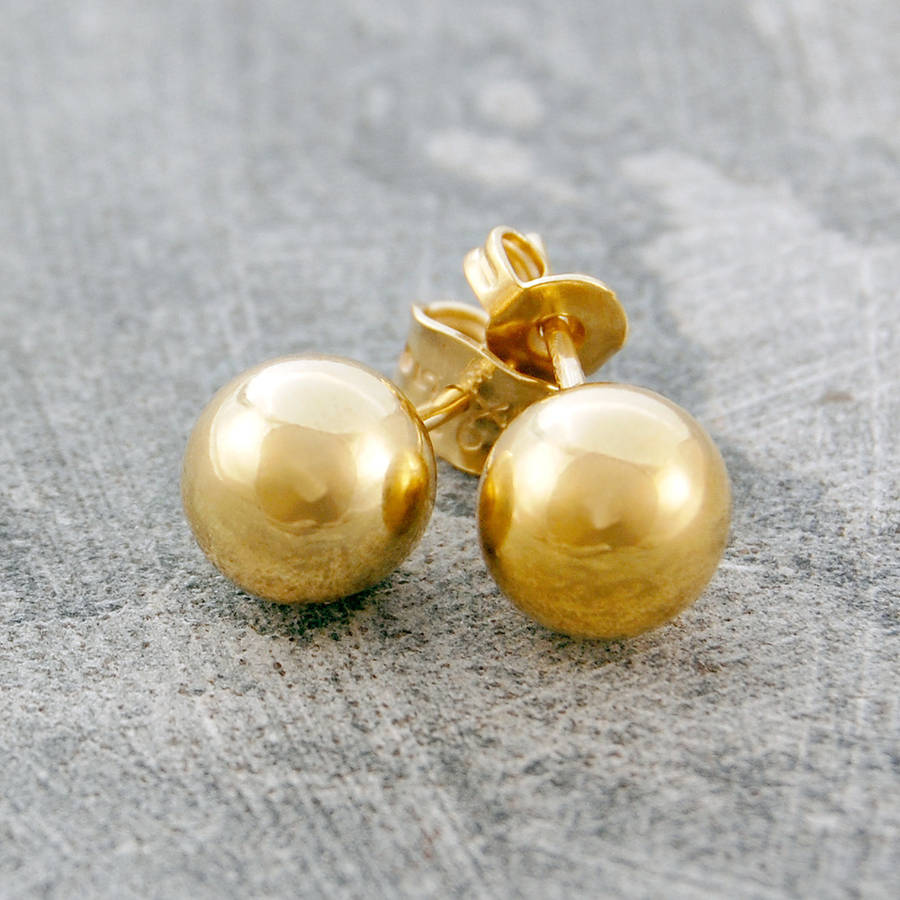 Gold plated ball stud shop earrings