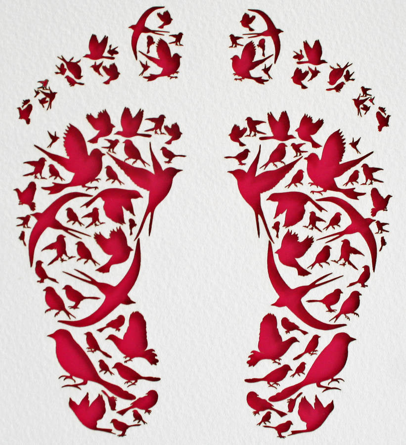 Download paper cut birds footprint picture by tiny designs ...