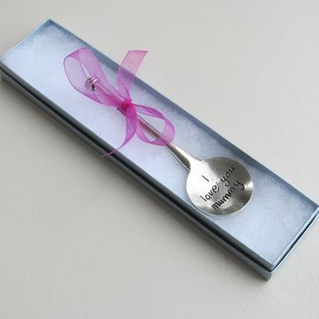 Pewter 'Love You Mummy' Engraved Spoon, 3 of 5