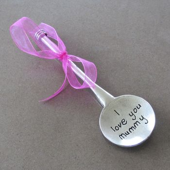 Pewter 'Love You Mummy' Engraved Spoon, 4 of 5
