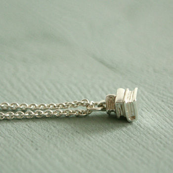 Silver Book Pile Necklace, 5 of 9