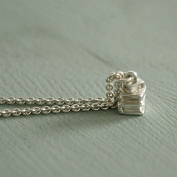 Silver Book Pile Necklace, 6 of 9