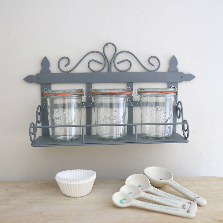 grey mini larder shelf and glass jar set by red lilly