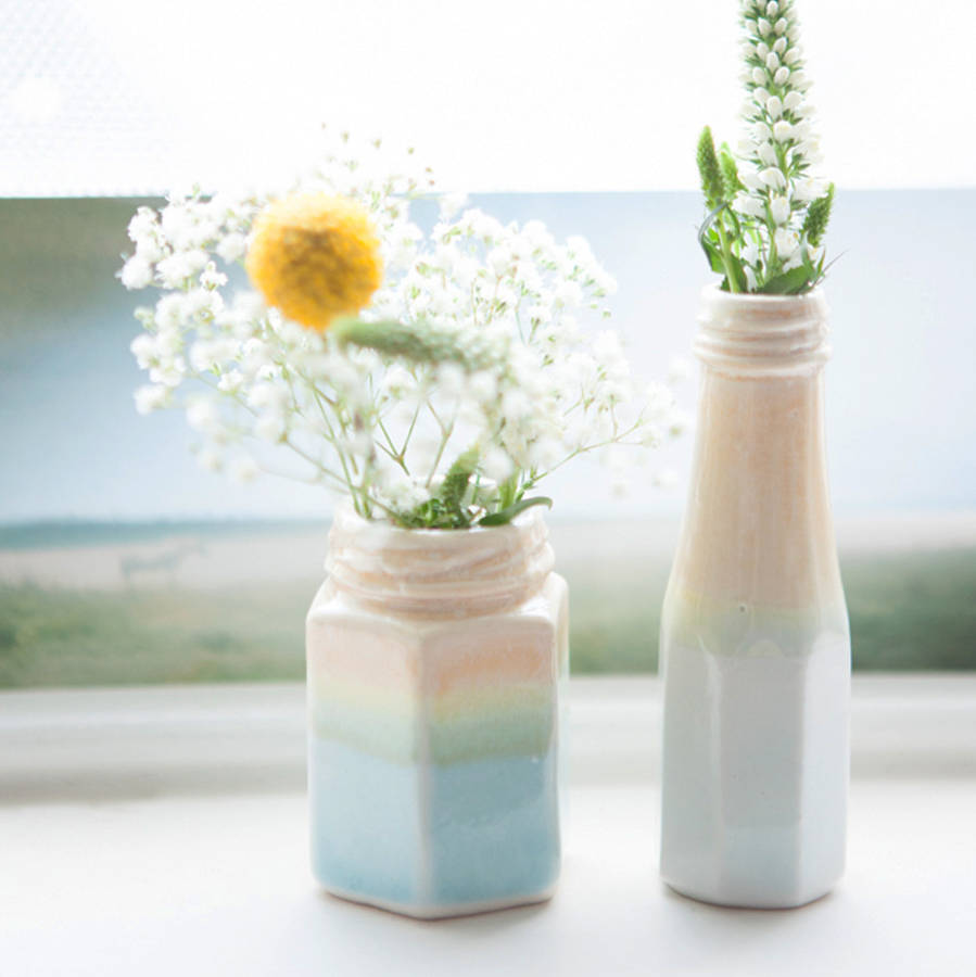 Tropical Mini Vase Jam Jar By Helen Rebecca Ceramics