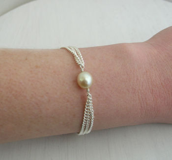 Freshwater Pearl Chained Bracelet, 8 of 10