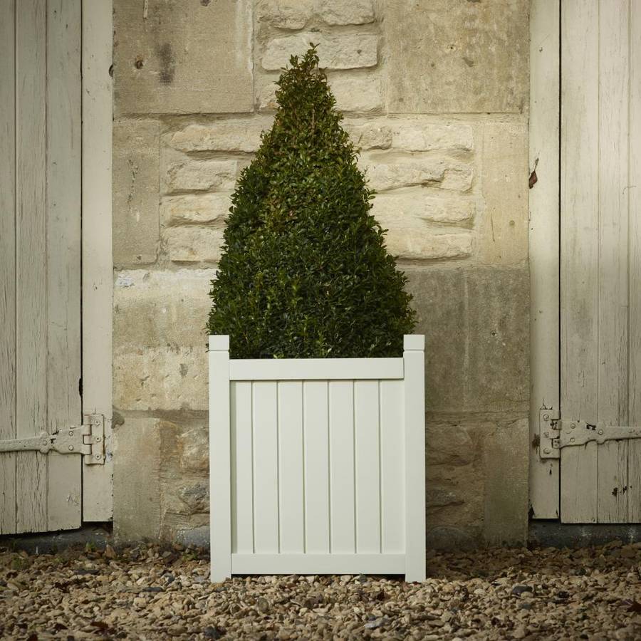 elegant hardwood planter / french grey large by garden selections