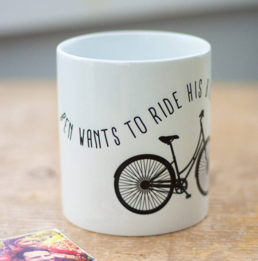 personalised bicycle mug by little pieces | notonthehighstreet.com