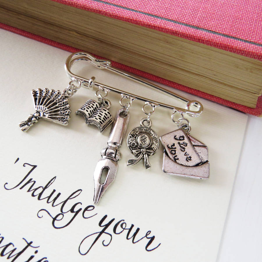 Pride And Prejudice Brooch By Literary Emporium