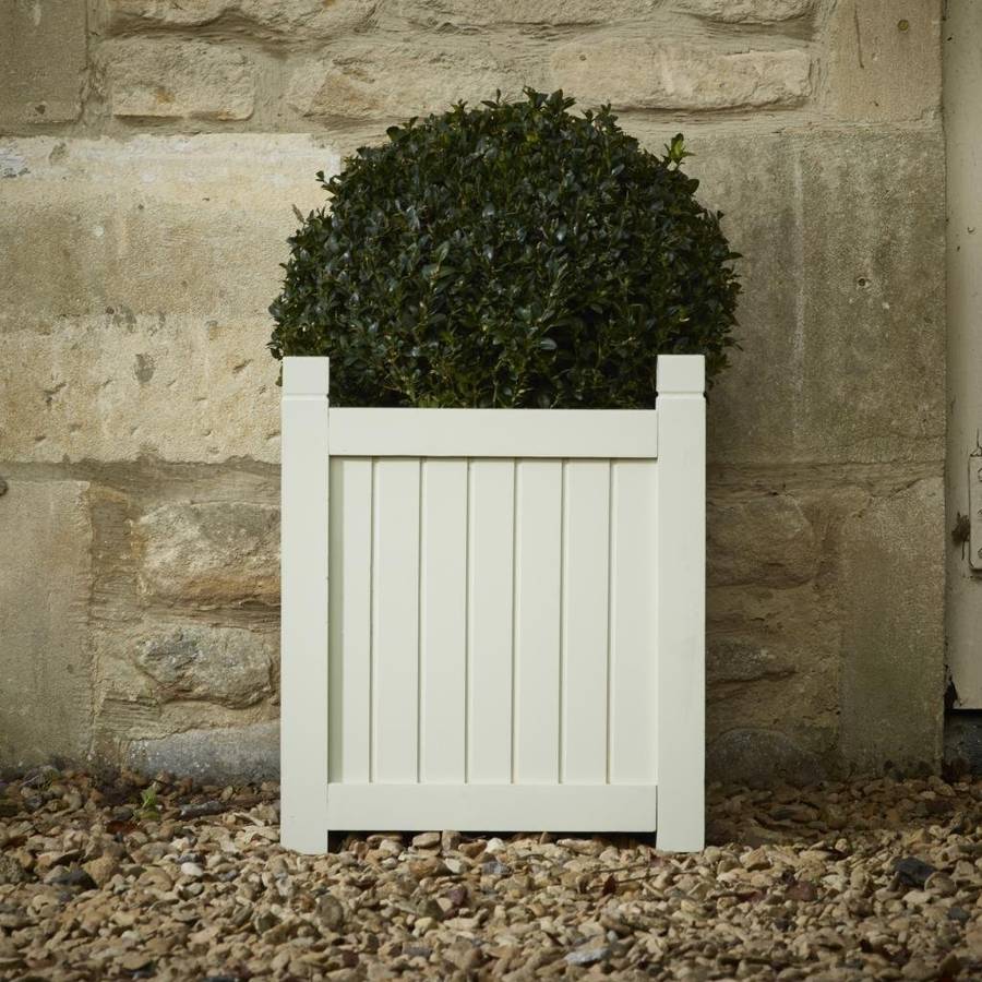 Elegant Hardwood Planter In French Grey By Garden 