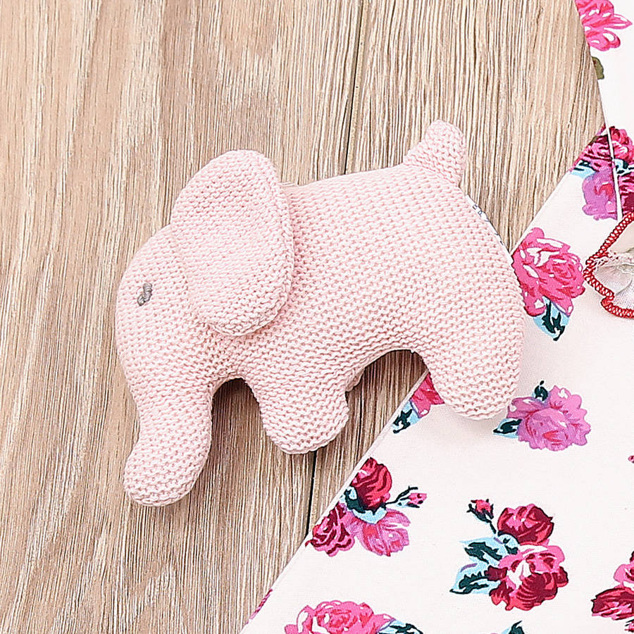 Organic Cotton Elephant Baby Rattle By Bebe Beau