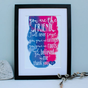 Personalised Unforgettable Friend Framed Print, 3 of 8