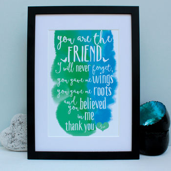Personalised Unforgettable Friend Framed Print, 4 of 8