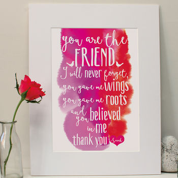 Personalised Unforgettable Friend Framed Print, 7 of 8