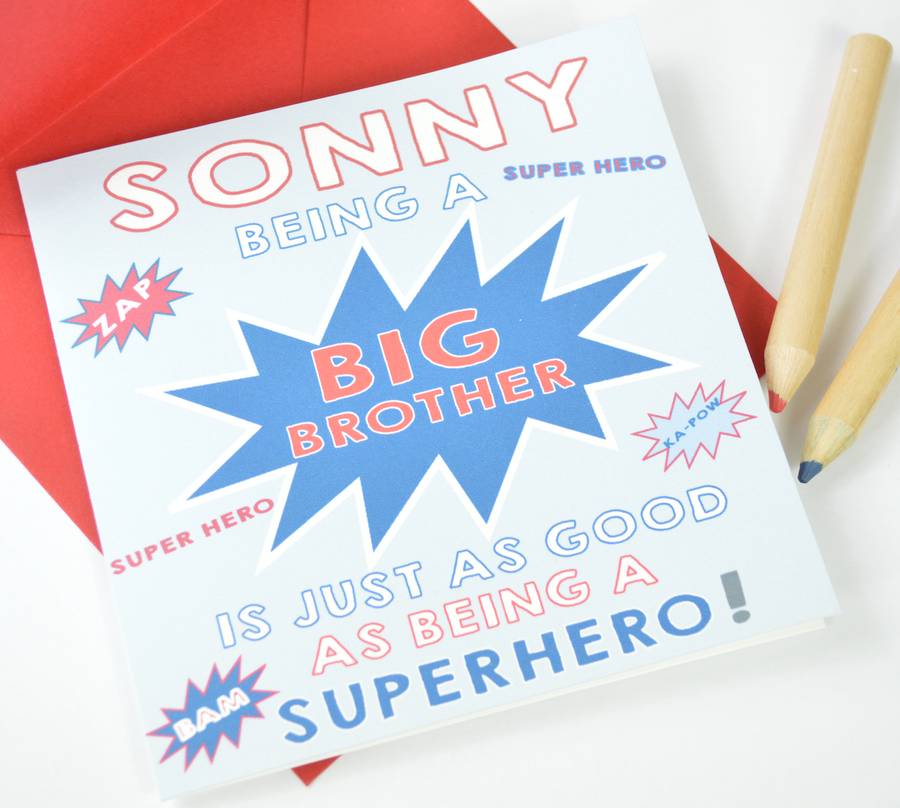 Boys Personalised Big Brother Card By TillieMint Notonthehighstreet