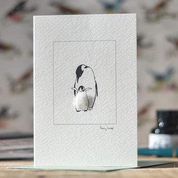 Mother Penguin And Chick Card, 2 of 2