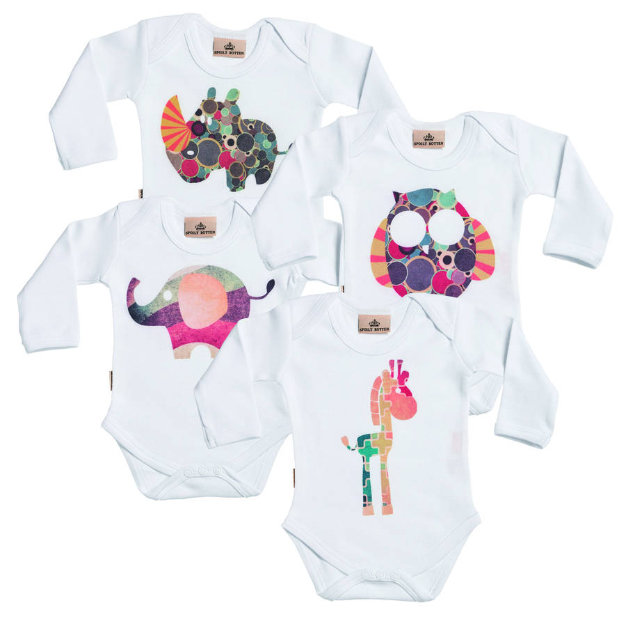 Retro Animal Design Babygrow Set By The Gift Project
