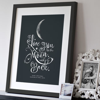 Personalised 'I Love You To The Moon And Back' Print, 7 of 8