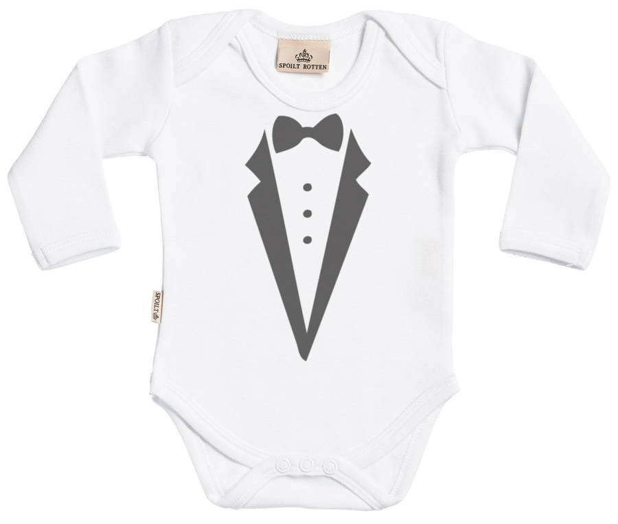 tuxedo babygrow set by spoilt rotten