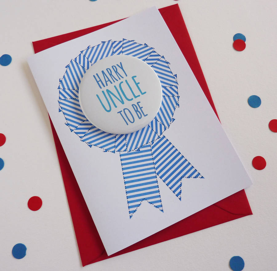 uncle to be personalised card by little cherub design
