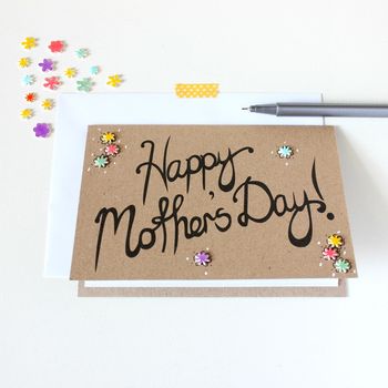 Happy Mother's Day Card, Hand Lettered With Flowers, 4 of 5