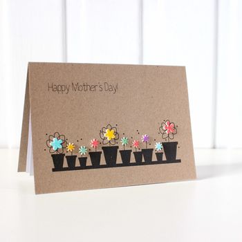 Personalised Happy Mother's Day Card With Flower Pots, 6 of 8