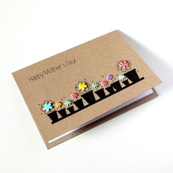 Personalised Happy Mother's Day Card With Flower Pots, 5 of 8