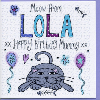 Personalised Birthday Card From The Cat, 2 of 3