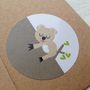 Pink Koala New Baby Card With Sticker, thumbnail 3 of 7