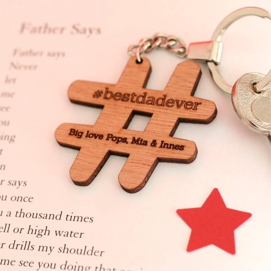In Your Own Words Personalised Hashtag Wooden Keyring By The North Kind