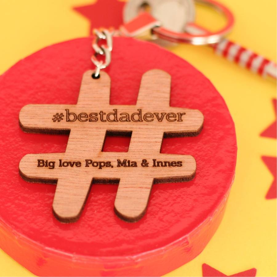 In Your Own Words Personalised Hashtag Wooden Keyring By The North Kind