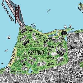 Hand Drawn Map Of San Francisco, 4 of 8