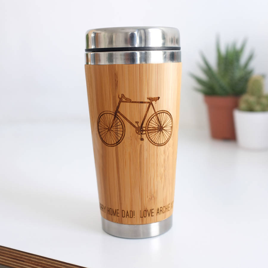 Personalised Wooden Bicycle Travel Mug, 1 of 6