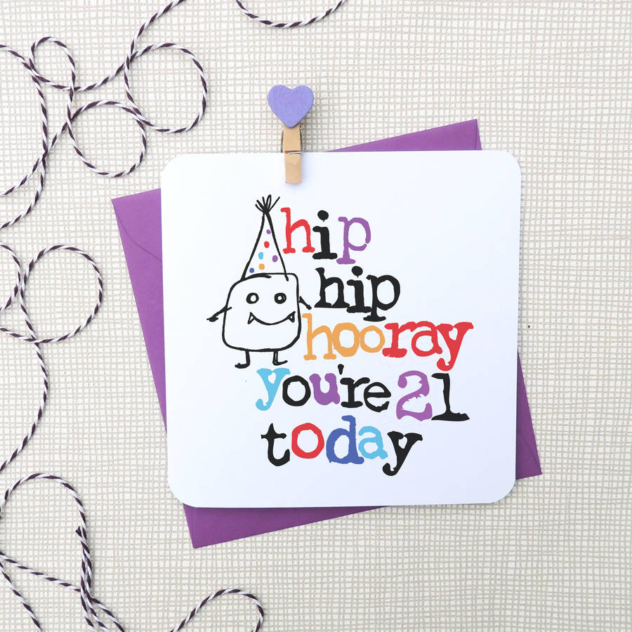 Hip Hip Hooray Personalised Age Birthday Card By Parsy Card Co 