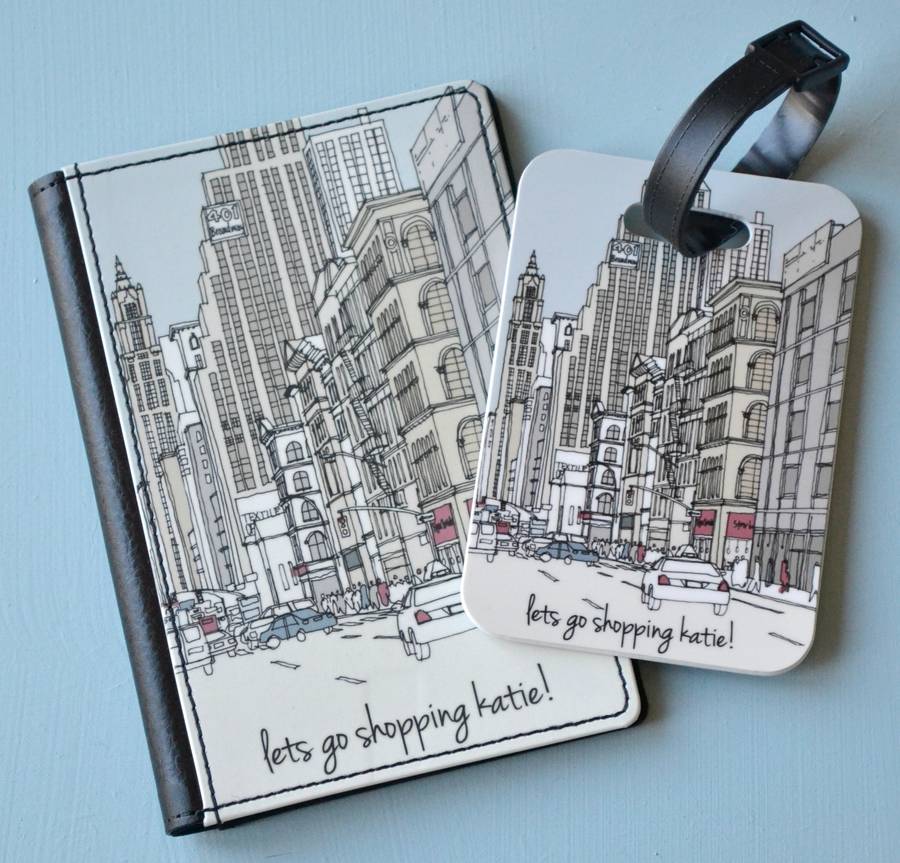 Personalised Passport Cover And Tag Cities Of The World