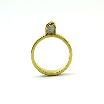 Raw Diamond Engagement Ring, 3 of 4