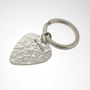 Personalised Hammered Effect Silver Plectrum Keyring, thumbnail 3 of 7