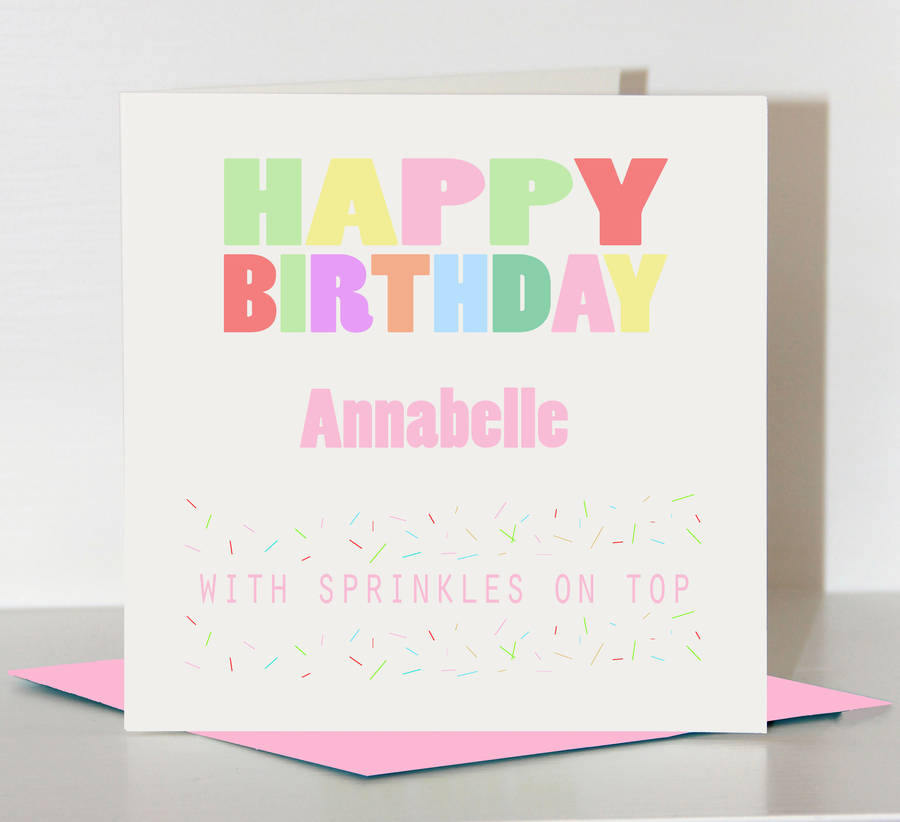 Happy Birthday Card 'With Sprinkles On Top' By Lisa Marie Designs