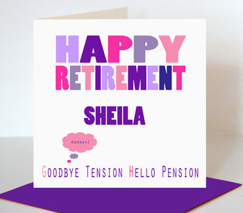 Retirement Card 'Goodbye Tension Hello Pension', 2 of 2