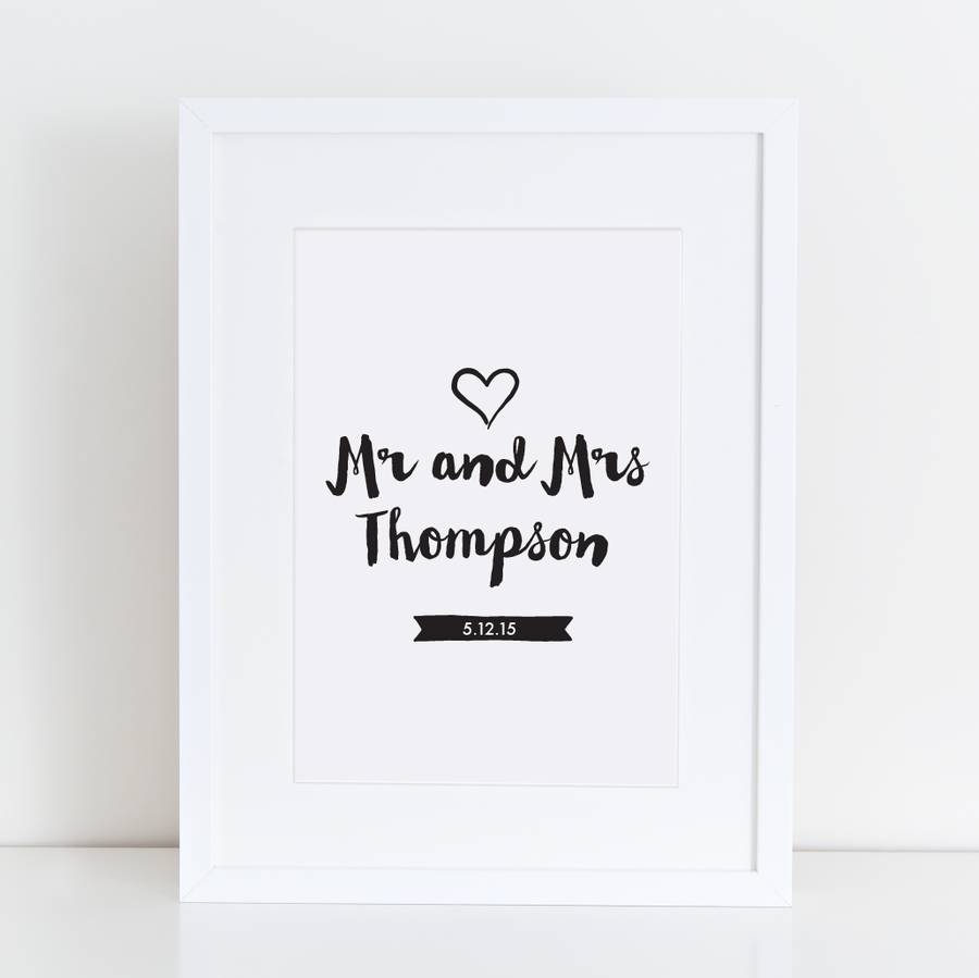 Personalised 'Wedding Couple' Wedding Print By Sincerely May